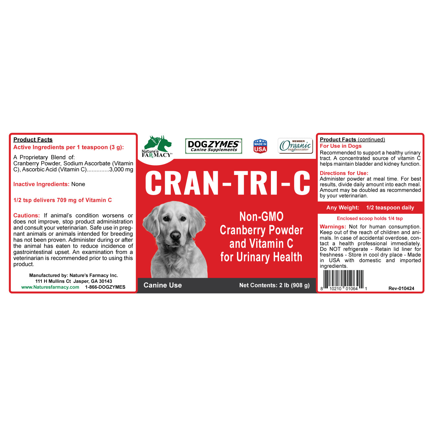 Dogzymes Cran-Tri-C label