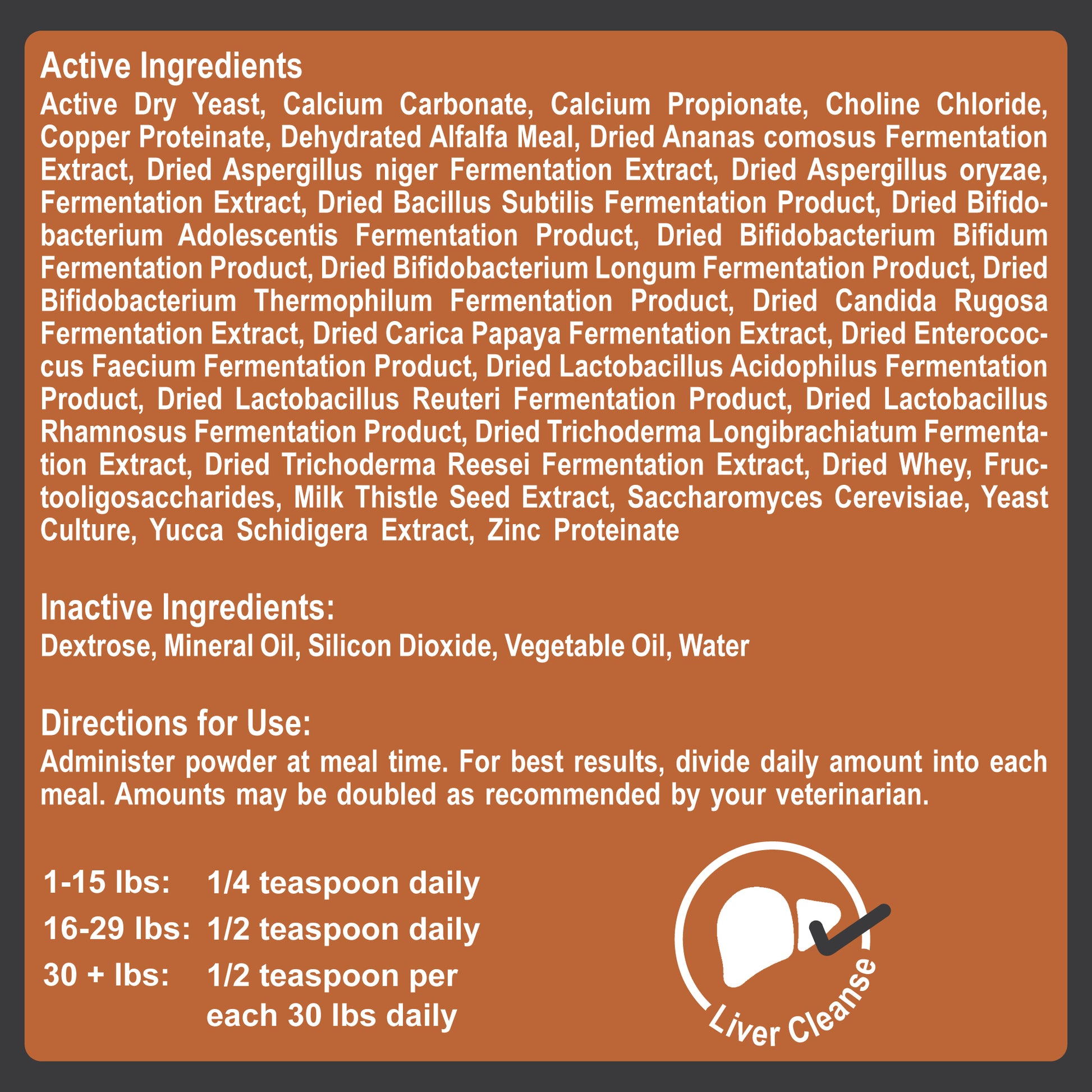 Dogzymes Liver Support ingrediants