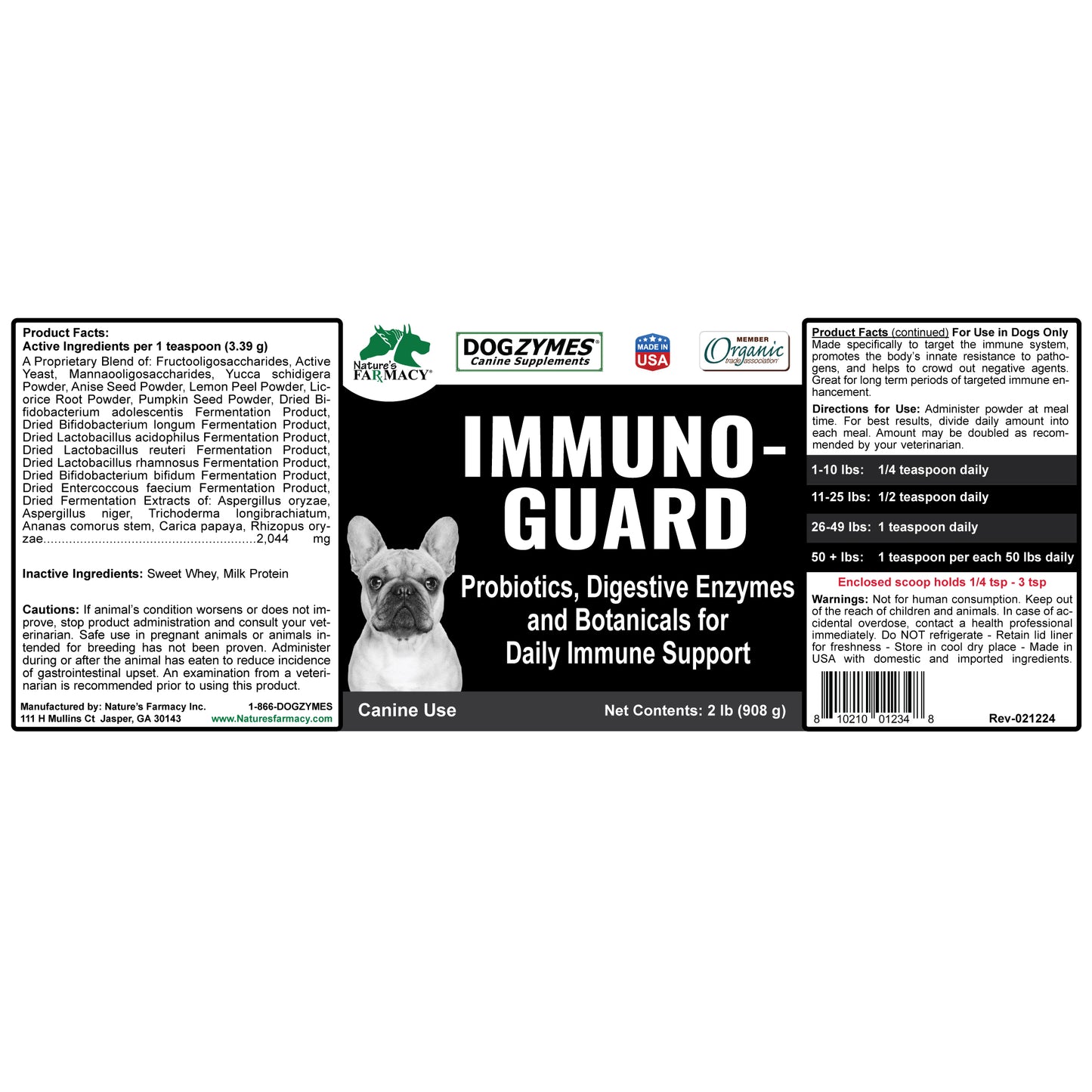 Dogzymes Immuno-Guard label