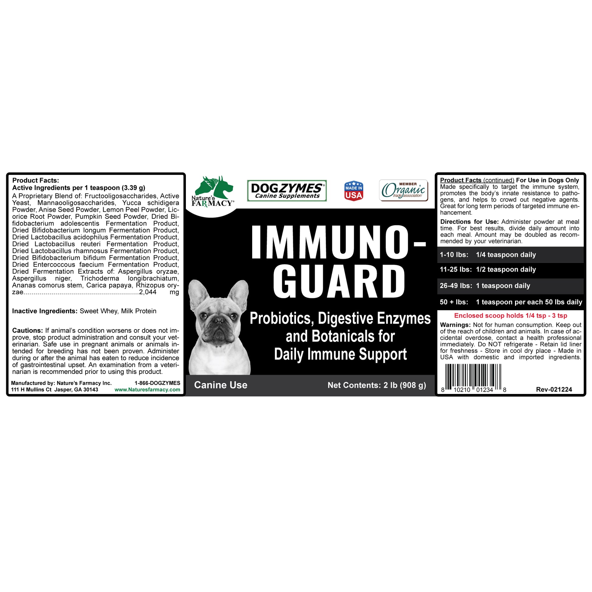 Dogzymes Immuno-Guard label