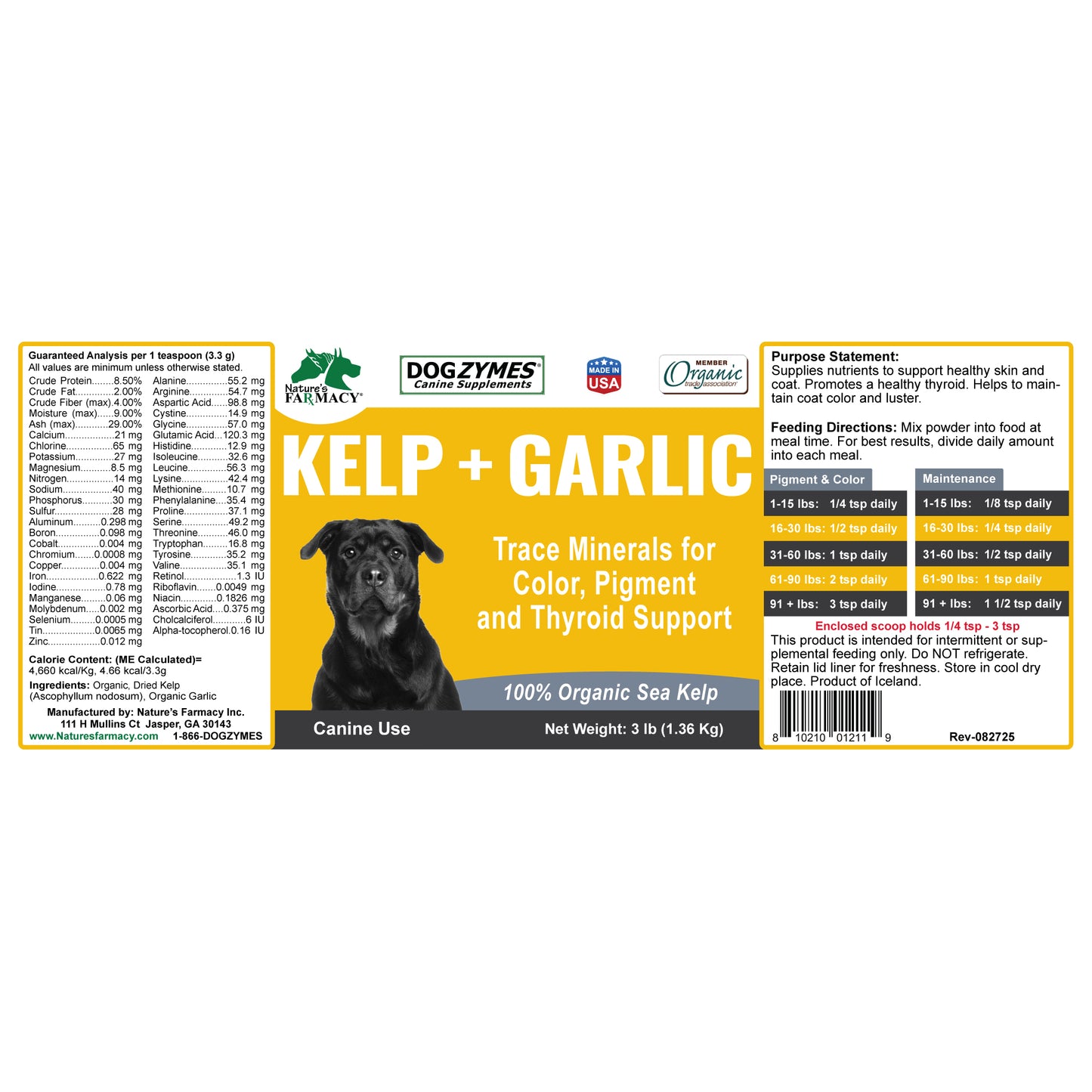 Dogzymes Organic Norwegian Kelp with Organic Garlic