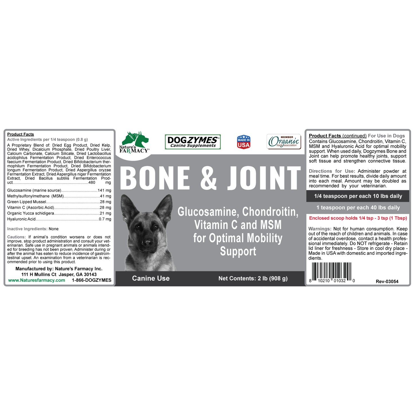 Dogzymes Bone and Joint label