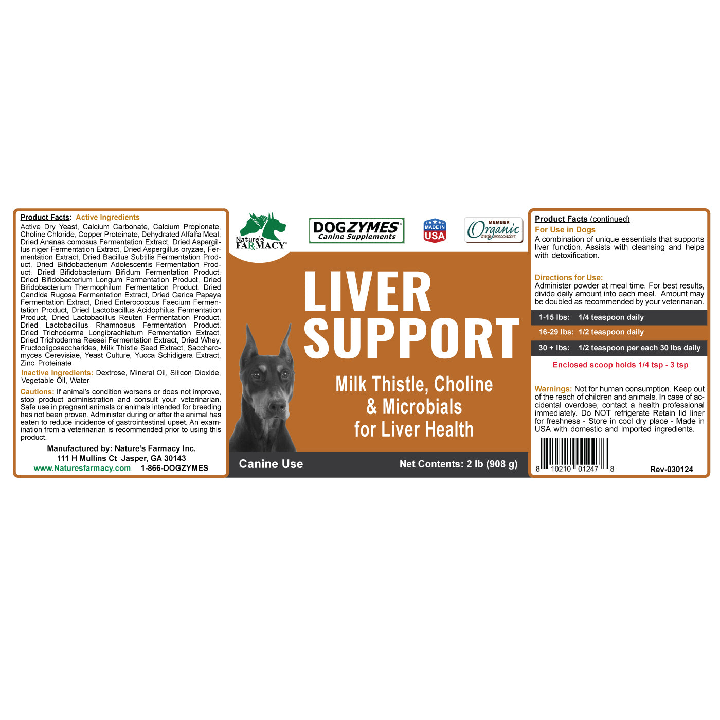 Dogzymes Liver Support label