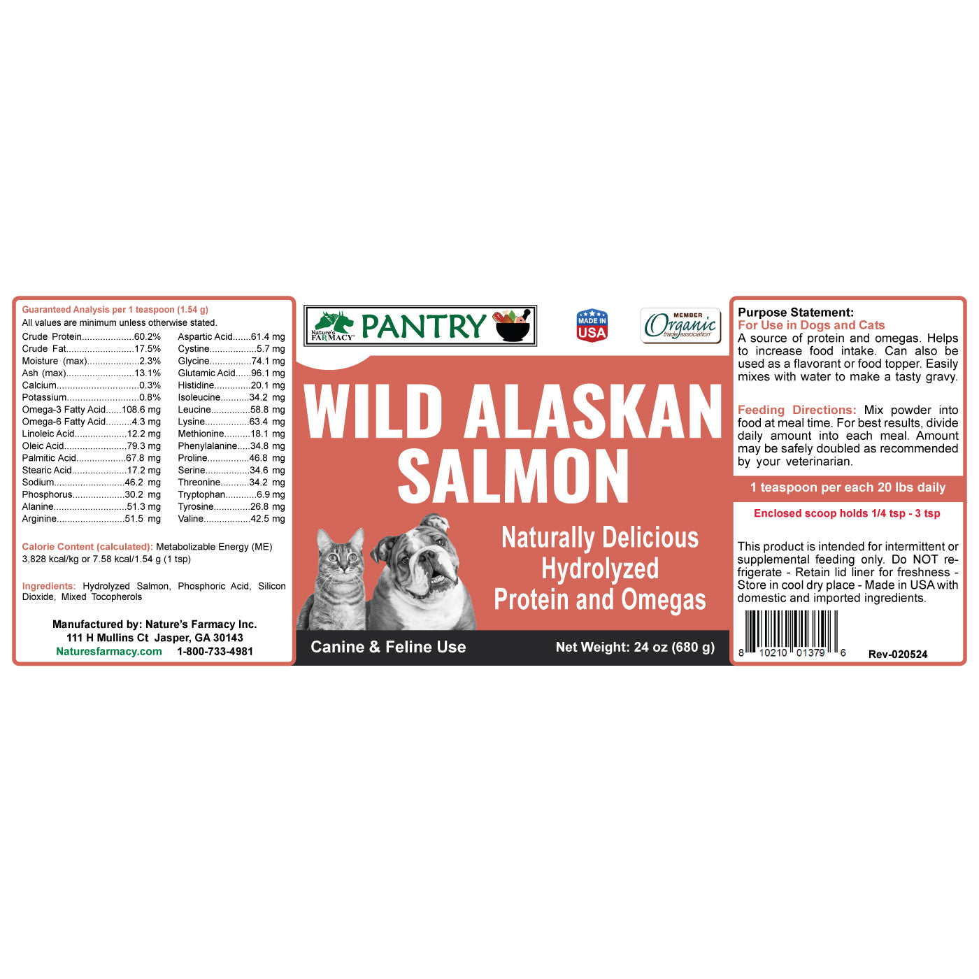 Pantry Wild Alaskan Salmon Powder label
