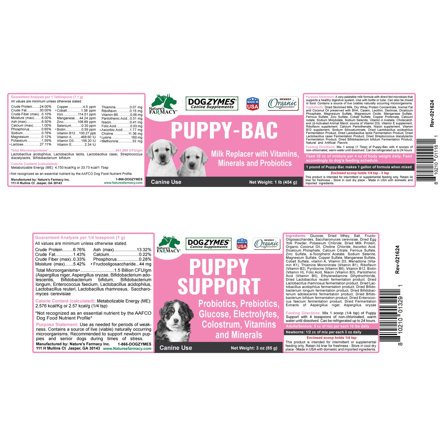 Puppy Starter Kit labels
