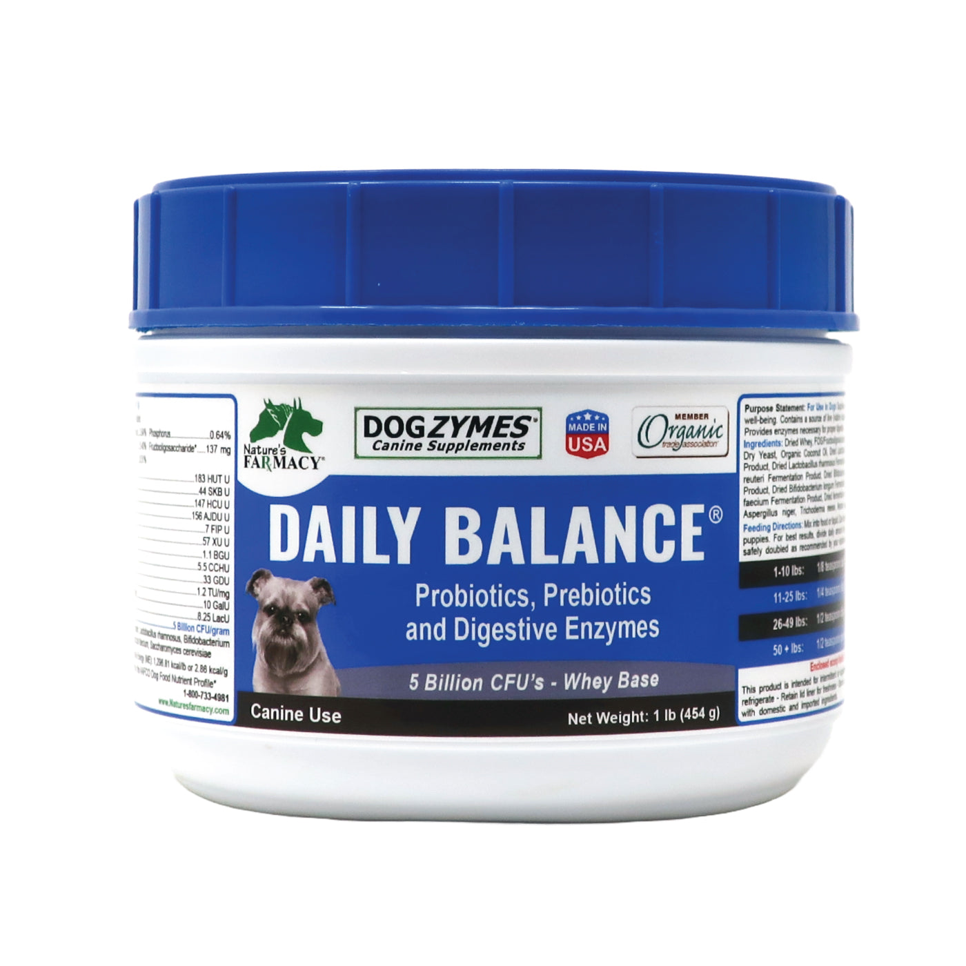 Dogzymes Probiotic Daily Balance Whey Base