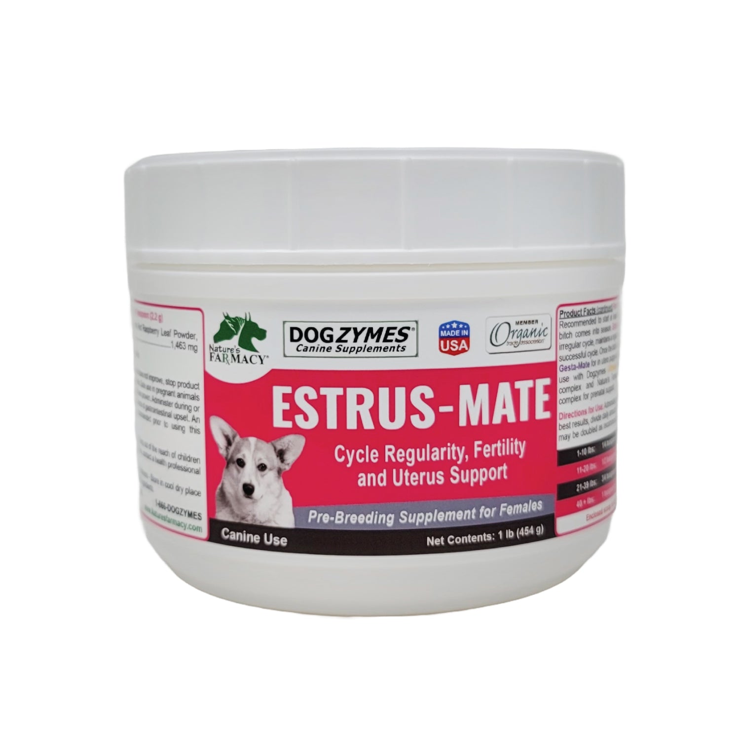 Nature's Farmacy Dogzymes Estrus-Mate Reproductive Support Supplement