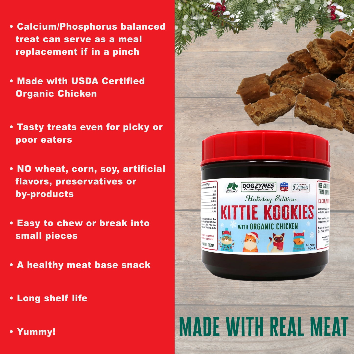 Holiday Catzymes Kittie Kookies Treats