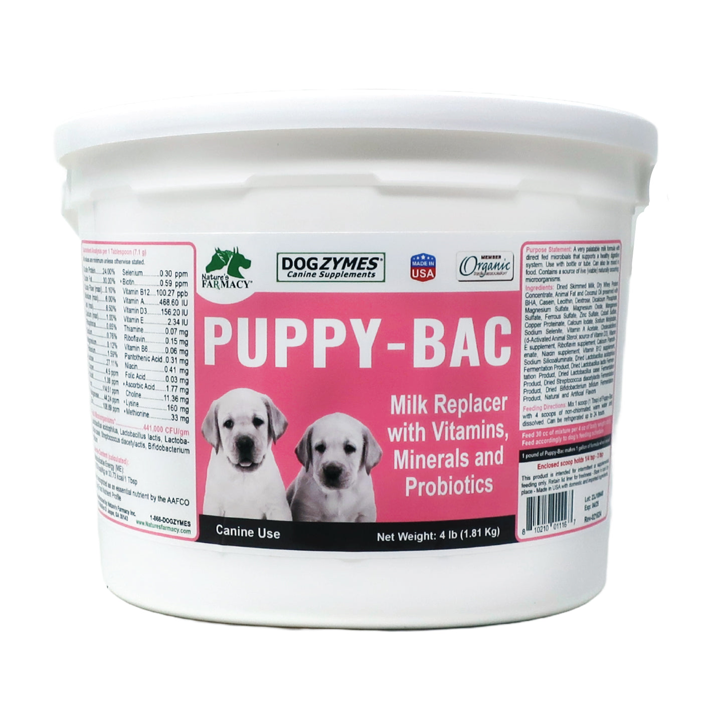 Dogzymes Puppy-Bac Milk Replacer