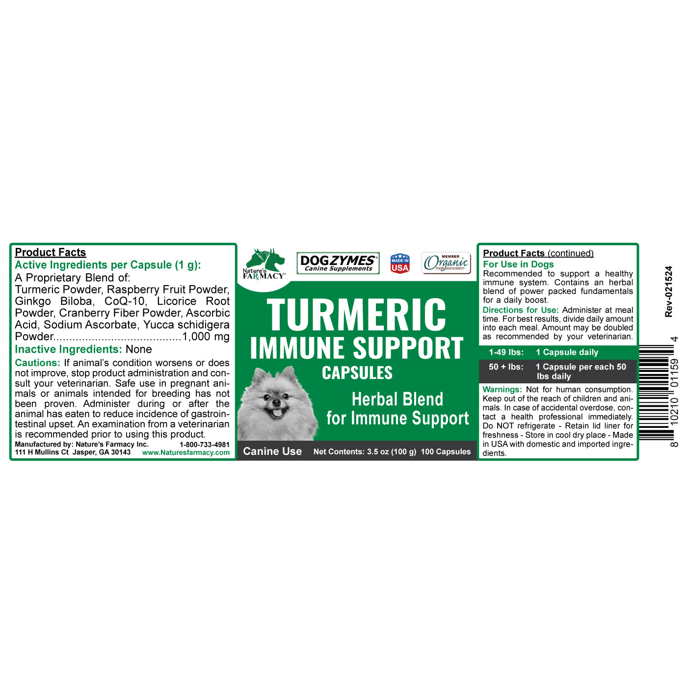 Dogzymes Turmeric Immune Support Capsules – Nature's Farmacy