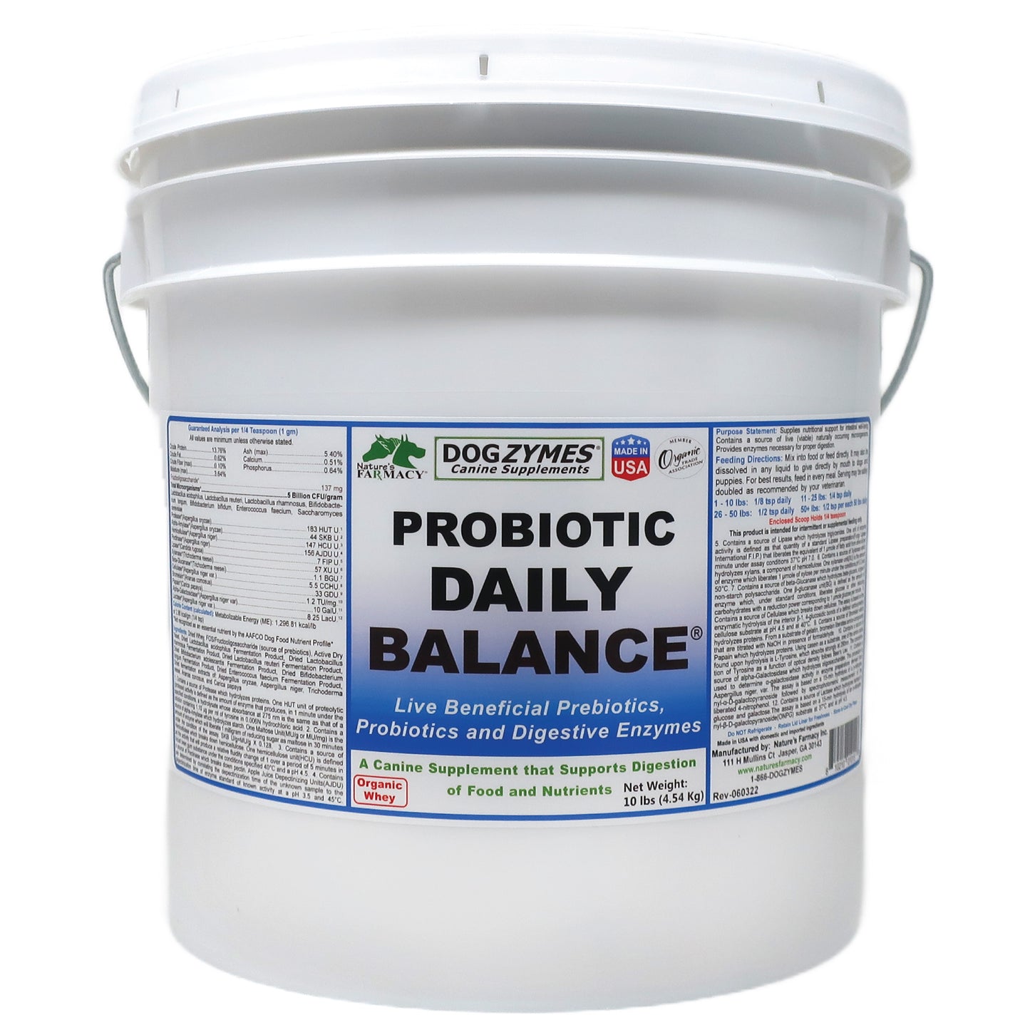 Dogzymes Probiotic Daily Balance Whey Base