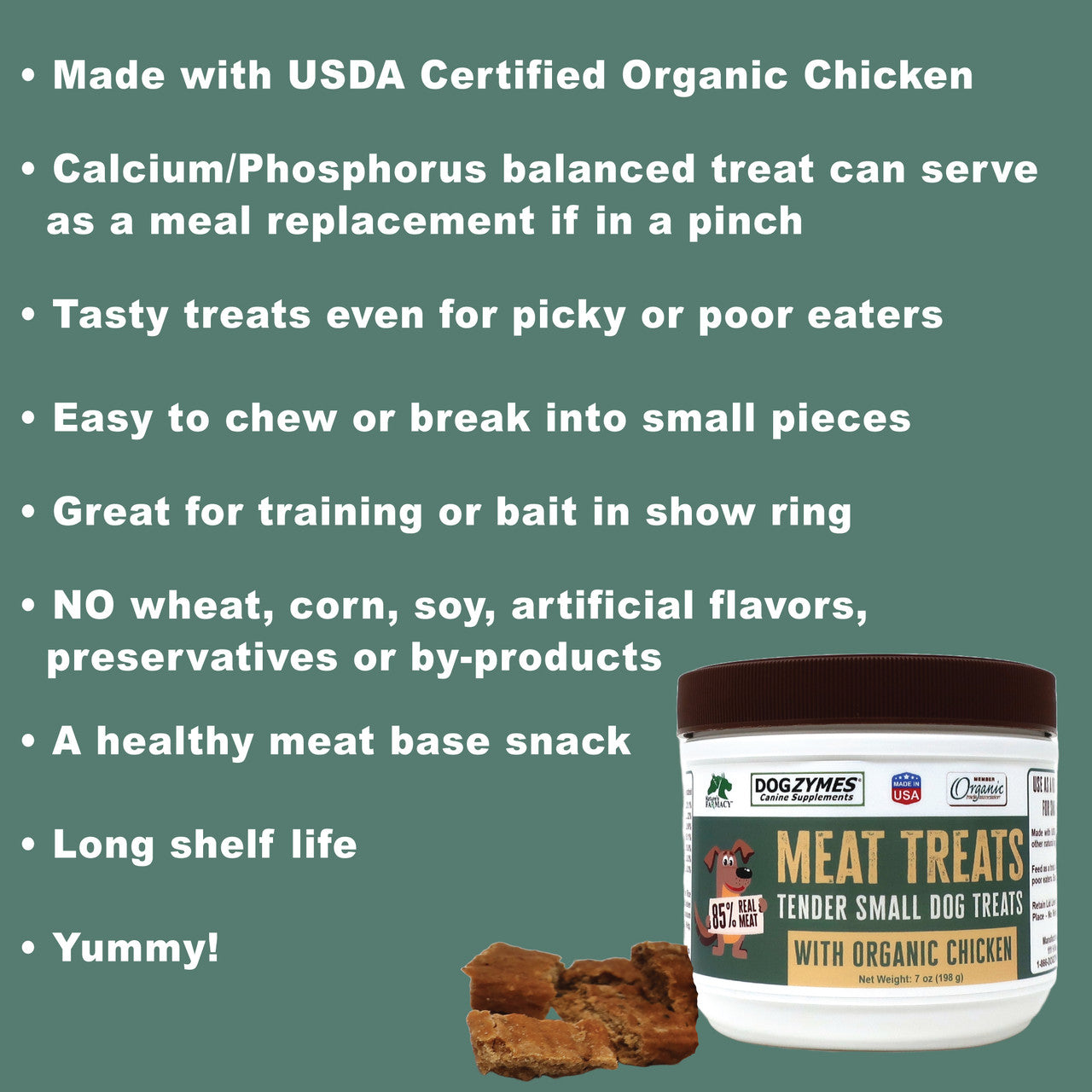 Dogzymes Meat Treats Tender Small Dog Treats