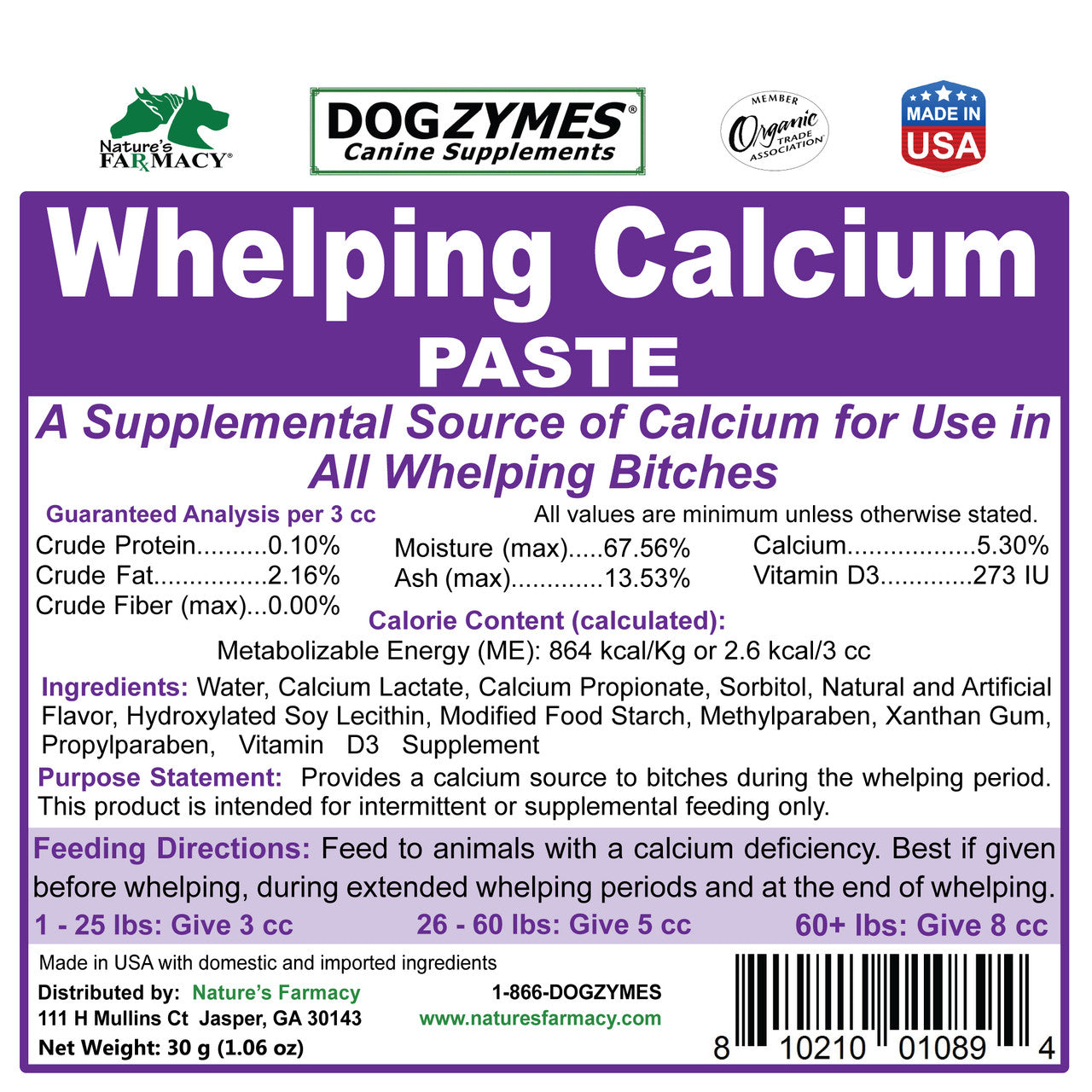 Canine Whelping Calcium Paste