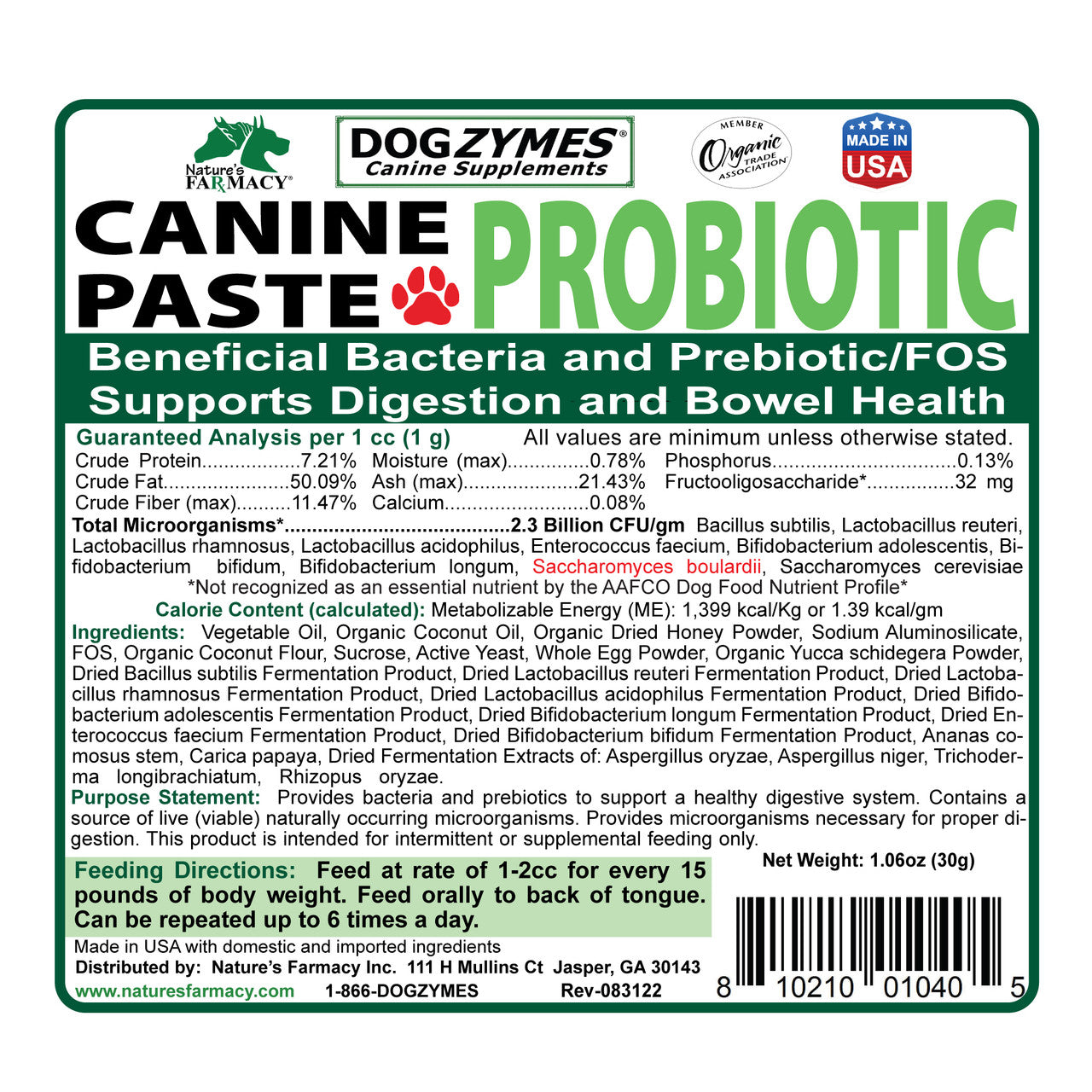 Dogzymes Canine Probiotic Paste